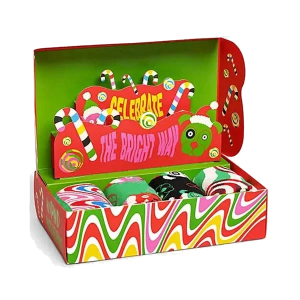 Psychedelic Candy Canes Socks str 41-46 - Gavepakke