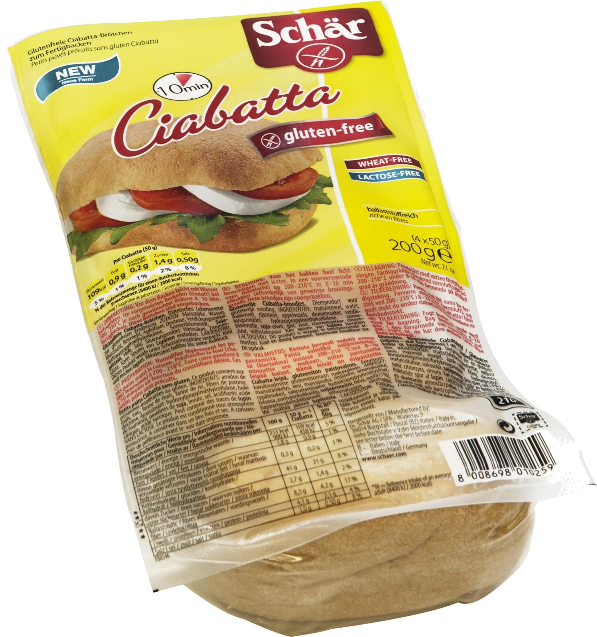 Ciabatta glutenfri 200g Schar