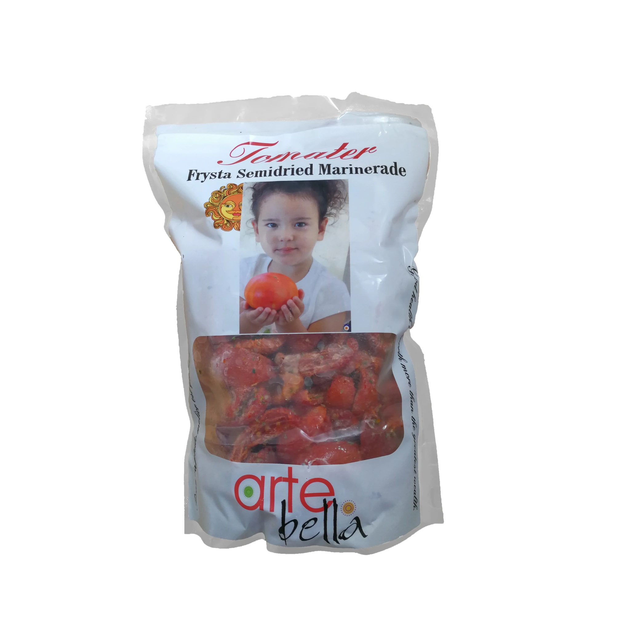 Fryst Tomatklyfta semidried mar