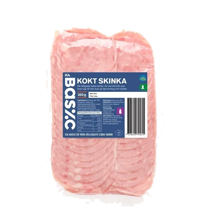 Skinka Kokt 300g ICA Basic