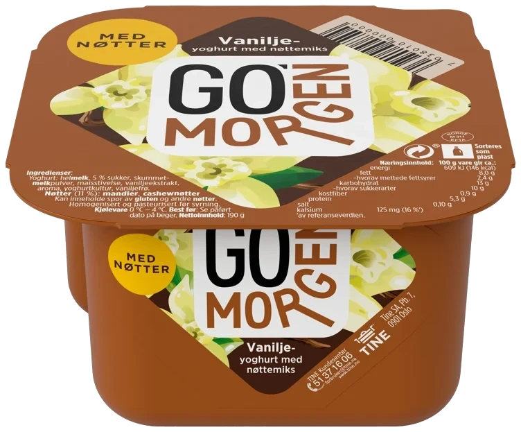 Go morgen yoghurt vanilje/nøtter  190g