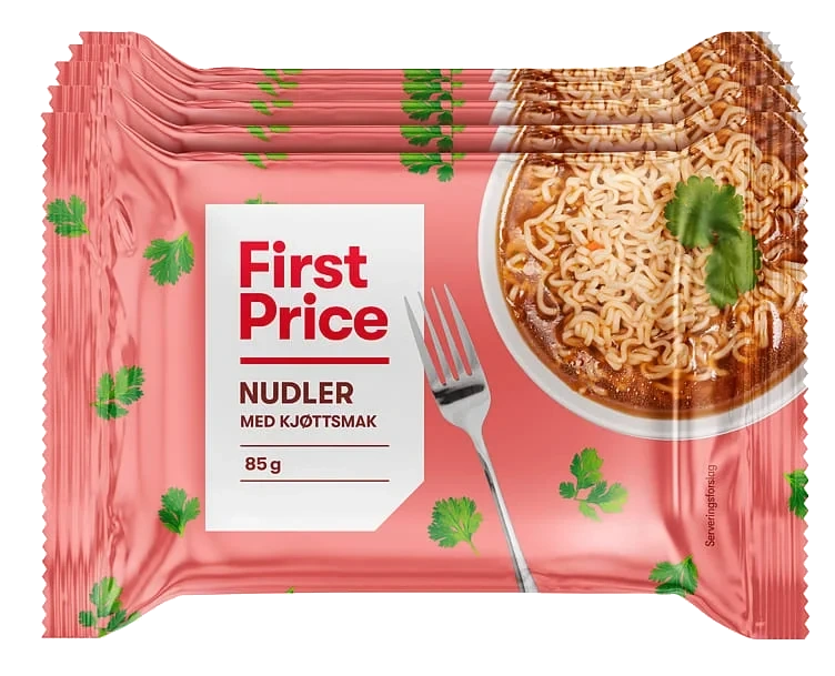 Nudler Kjøttsmak 5x85g First Price