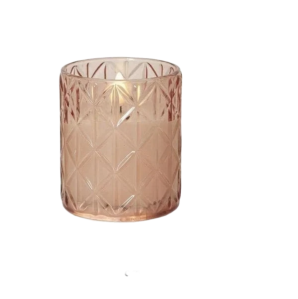 Ljus LED Flamme Romb Rosa 8x10cm