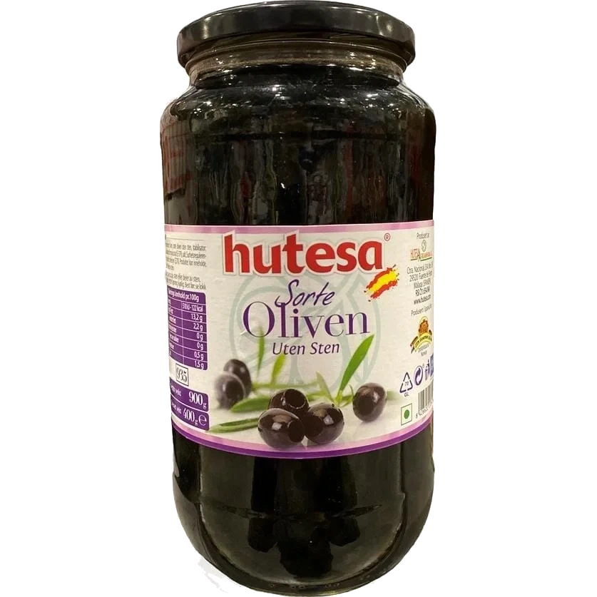 Sort Oliven U Sten 900g