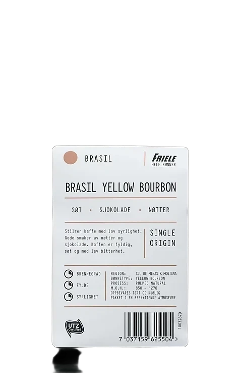 Brasil yellow bourb kaffe utz hel 500g