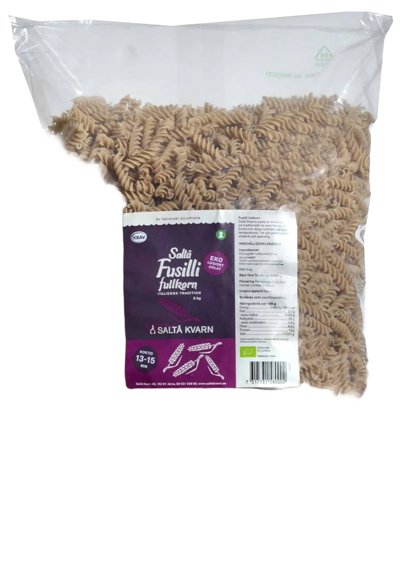 Fusilli fullkorn KRAV