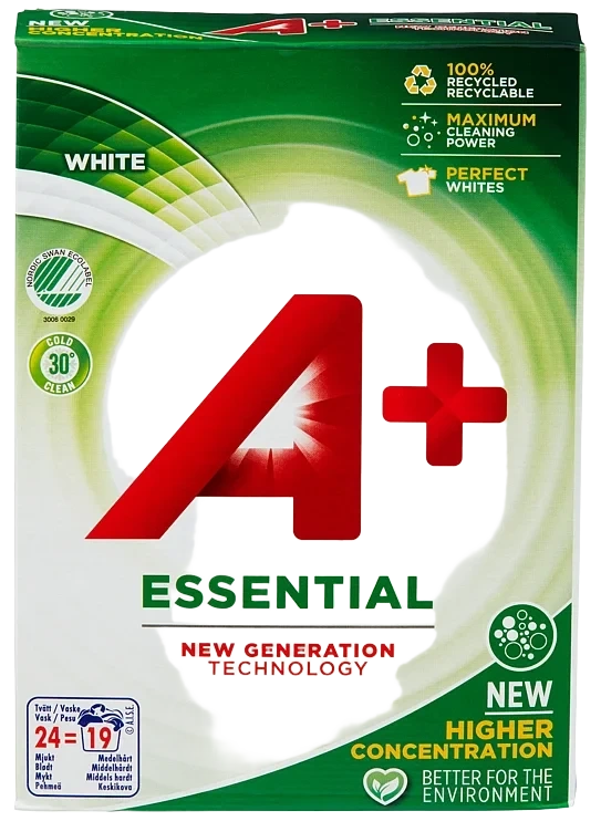 A+ Essential Vaskepulver White 950g