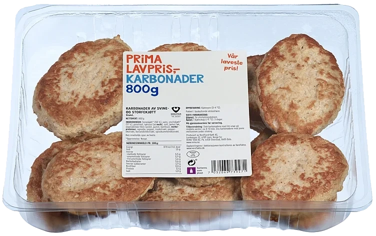 Karbonader fersk prima lavpris  800g