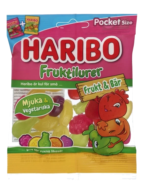 Fruktilurer Frukt & Bær 80g Haribo