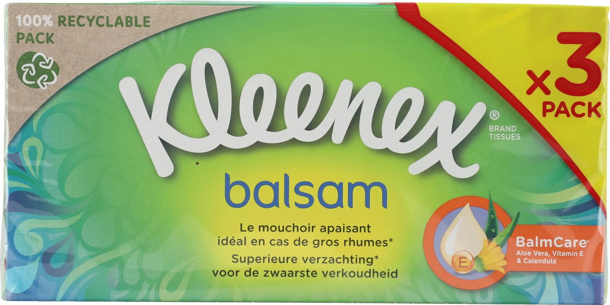 Kleenex Balsam Boks Ansiktserviett Trio Pakk