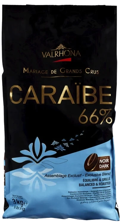 Sjokolade Mørk 66% Caraibe 3kg Valrhona