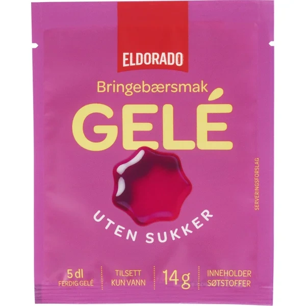 Gele Bringebærsmak u/sukker 14g Eldorado
