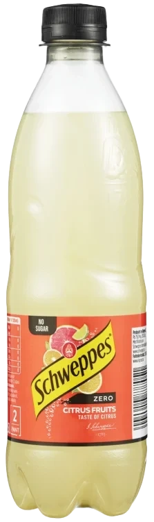 Citrus Zero 0,5l flaske Schweppes