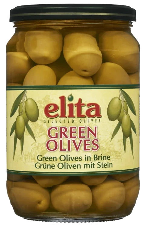 Oliven Grønne m/Sten 700g Elita