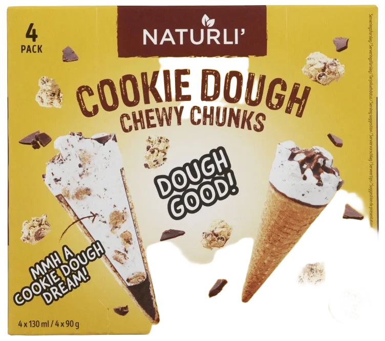 Krone-Is Cookie Dough 4pk Naturli'