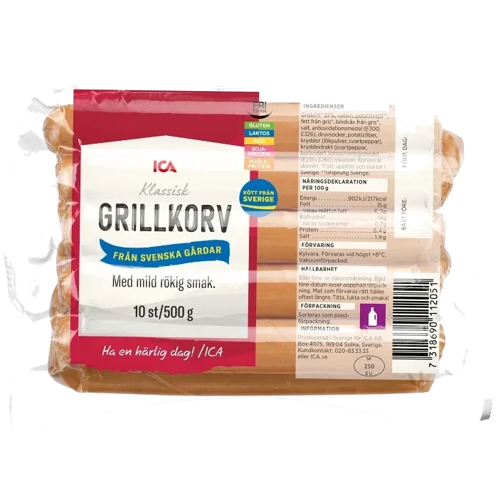 Grillkorv 500g ICA