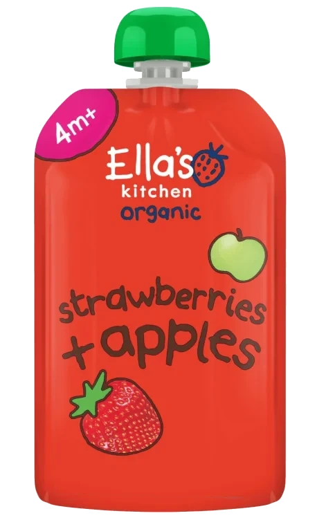 Jordbær + Eple Øko 4mnd 120g Ellas
