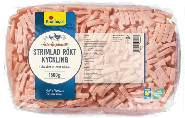 Strimlad rökt kyckling