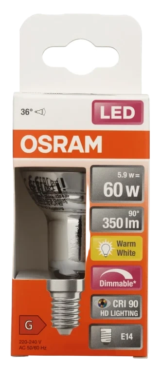 Lyspære Led R50 60 Klar Dim E14 Osram