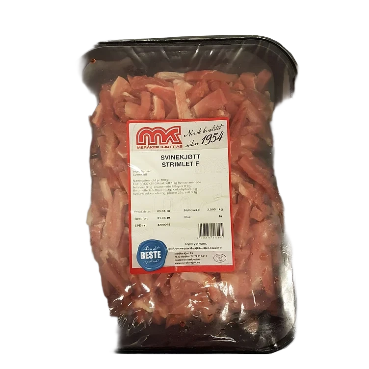 Svinekjøtt strimlet 2,5kg