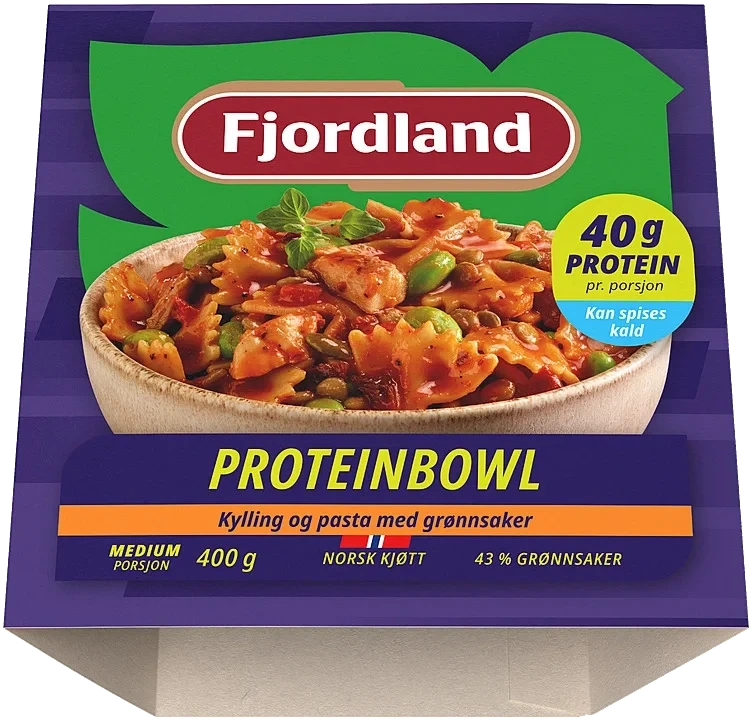 Proteinbowl kylling & pasta m/grønnsaker  400g