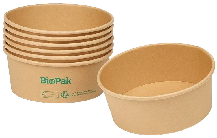 Skål ronda bred papp/pla brun 700ml   50stk