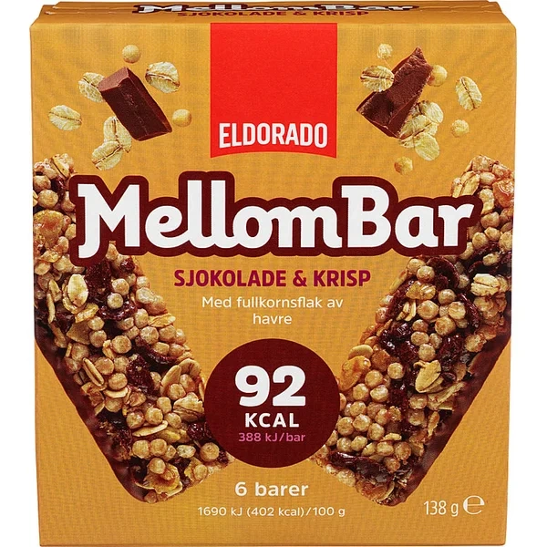 Mellombar Sjokolade &krisp 138g Eldorado Eske 10stk