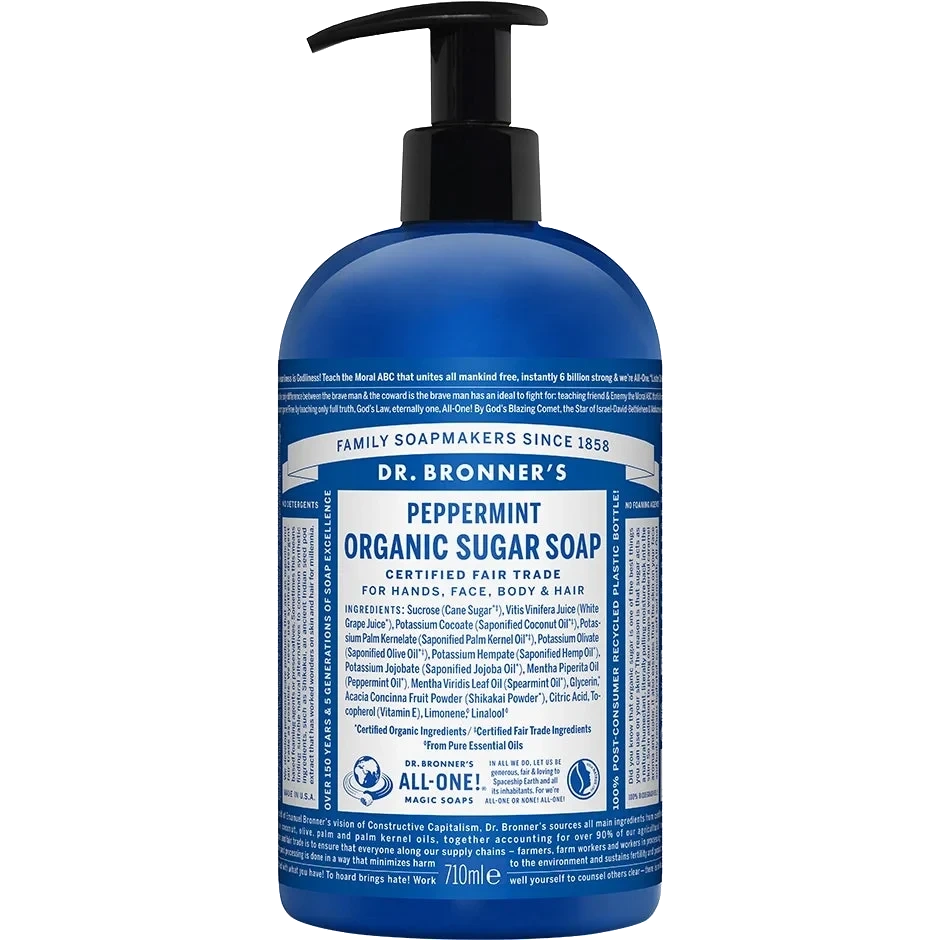 Dr. Bronner's Organic Hand & Body Shikakai Soap Spearmint Peppermint