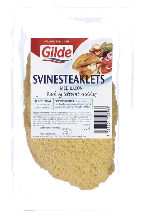 Svinesteaklets m/bacon   300g