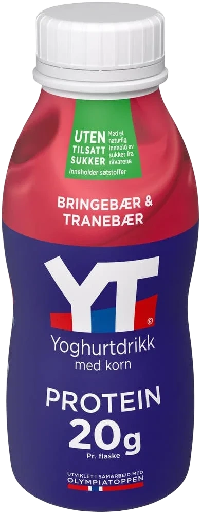 YT protein yoghurtdrikke Bringebær og tranebær, 300 g