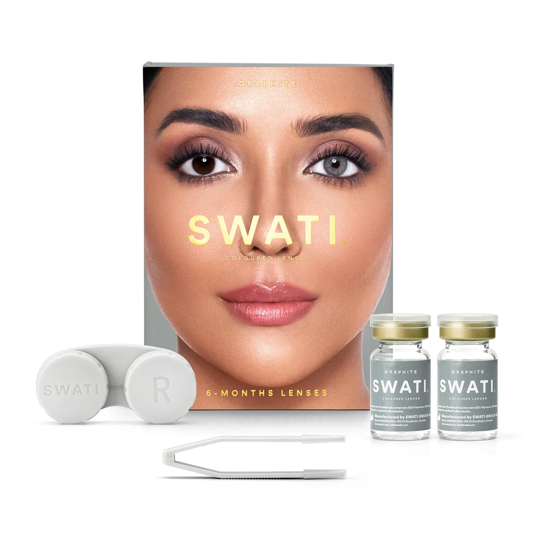 SWATI Cosmetics Coloured Lenses Graphite 6-Months Lenses