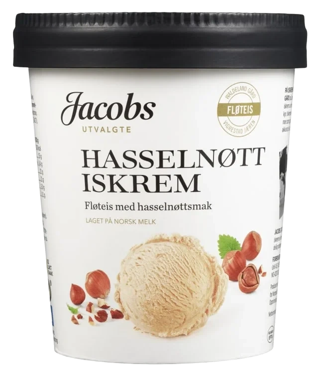 Iskrem Hasselnøtt 500ml Jacobs Utvalgte