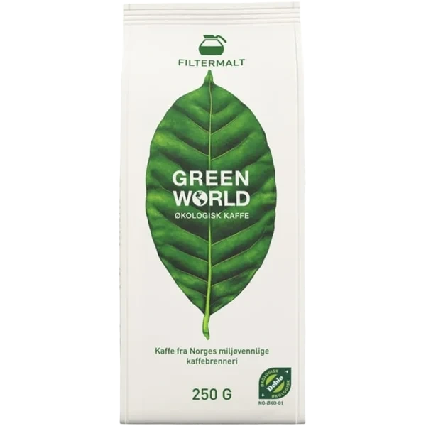 Green World Kaffe Økologisk Filtermalt 250g