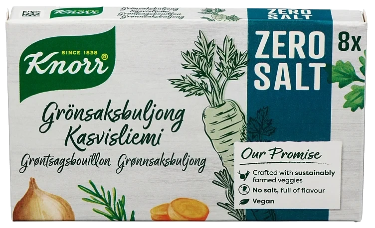 Buljongterninger zero salt grønnsak  8x9g