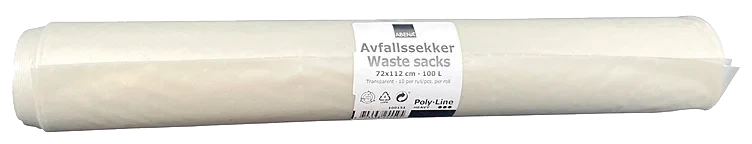 Avfallssekk på rull klar 100l 72x112cm 53my  stk