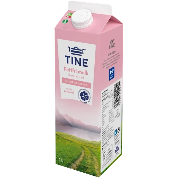 Tine Fettfri Skummet Melk 0,1% 1l