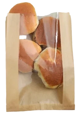 Bollepose m/vindu natur 310x220x60mm  250stk