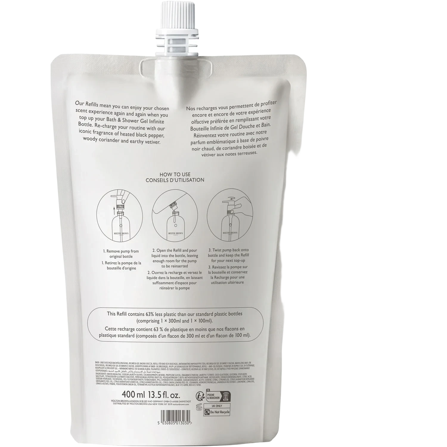 Molton Brown Re-charge Black Pepper Bath & Shower Gel Refill