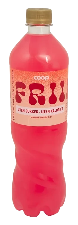 Leskedrikk frii smaken av guava&hvit fersken  0,75l