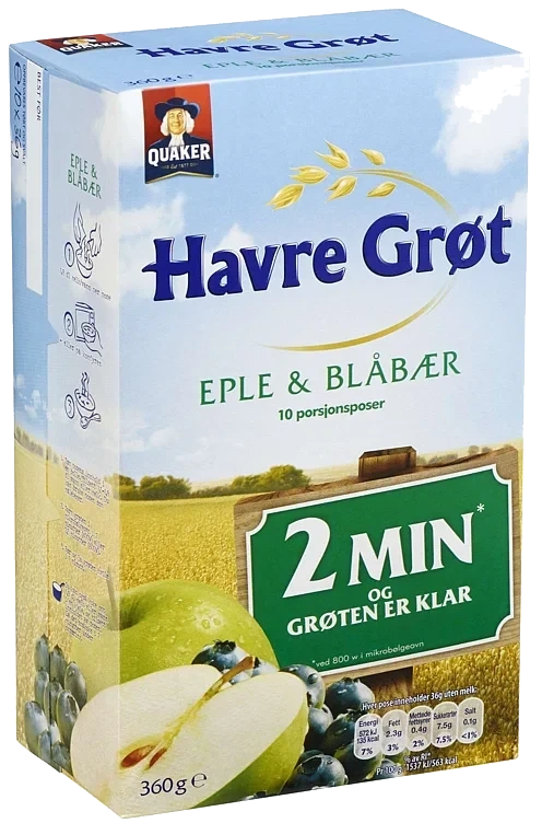 Havregrøt blåbær & eple  360g