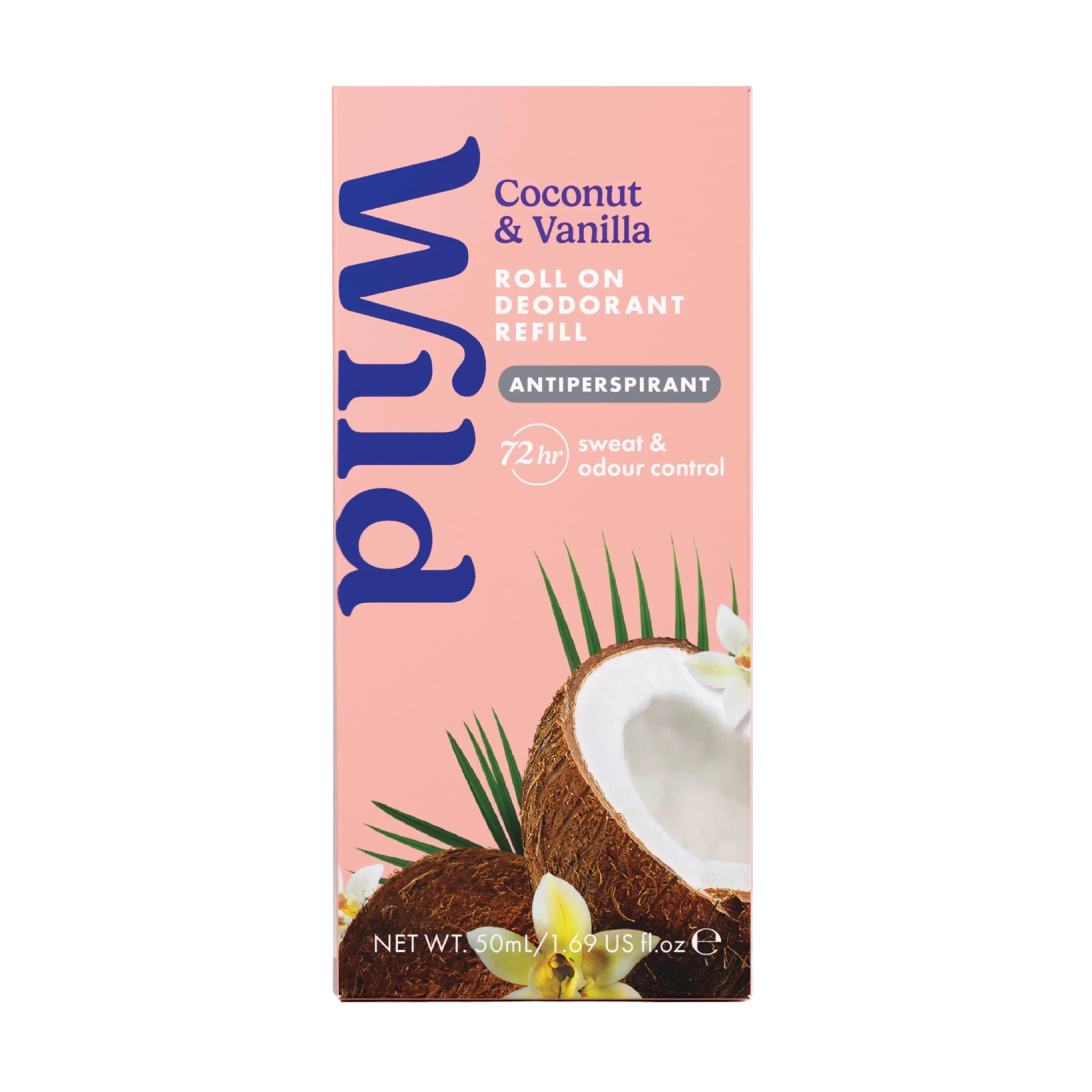 Wild Roll On Antiperspirant Coconut & Vanilla Refill, 50 ml