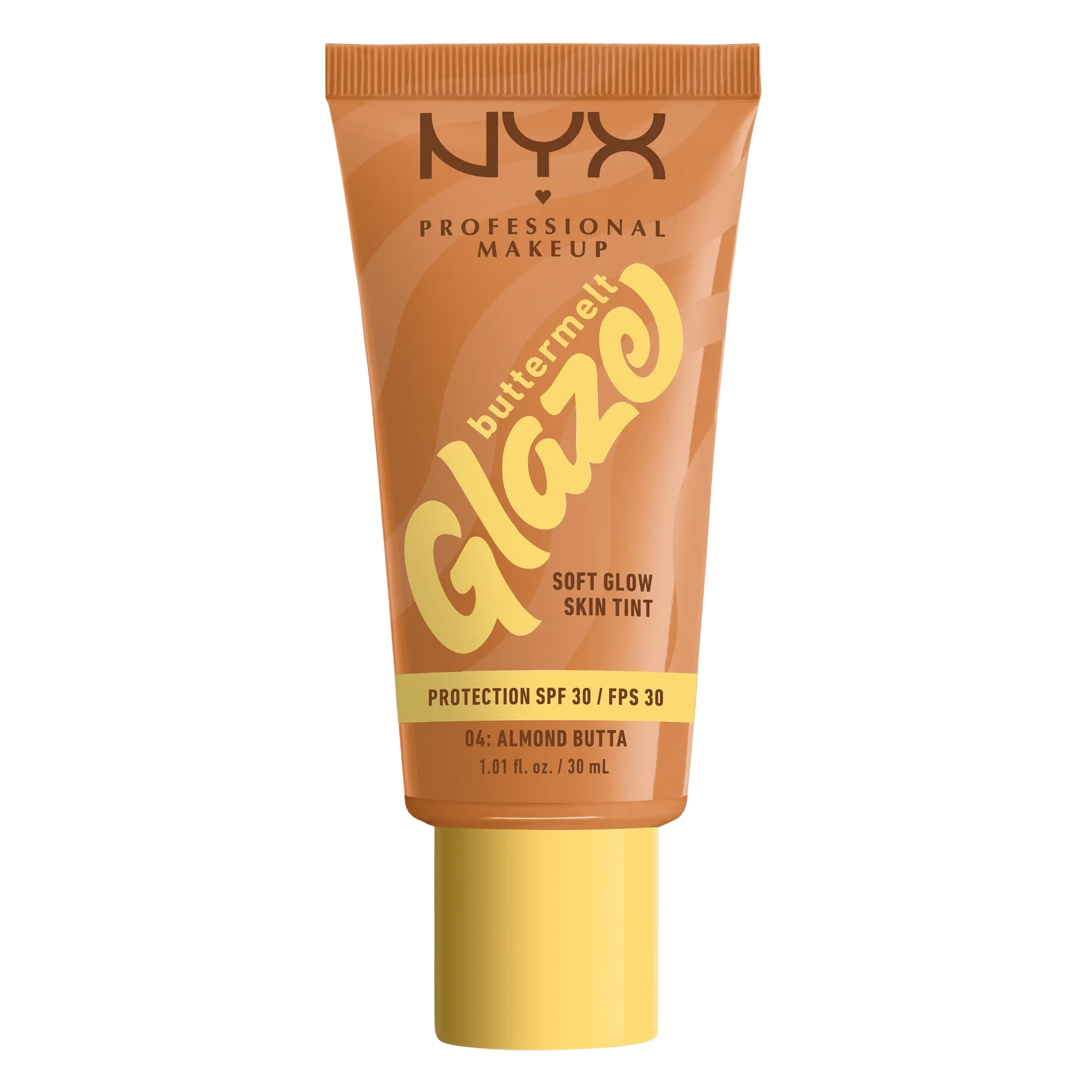 NYX PROFESSIONAL MAKEUP Buttermelt Glaze Soft Glow Skin Tint SPF30 04 Almond Butta