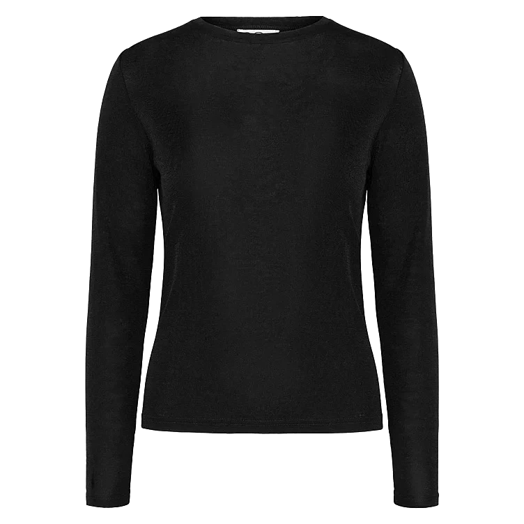 Wool Long Sleeve Jet Black M Pierre Robert