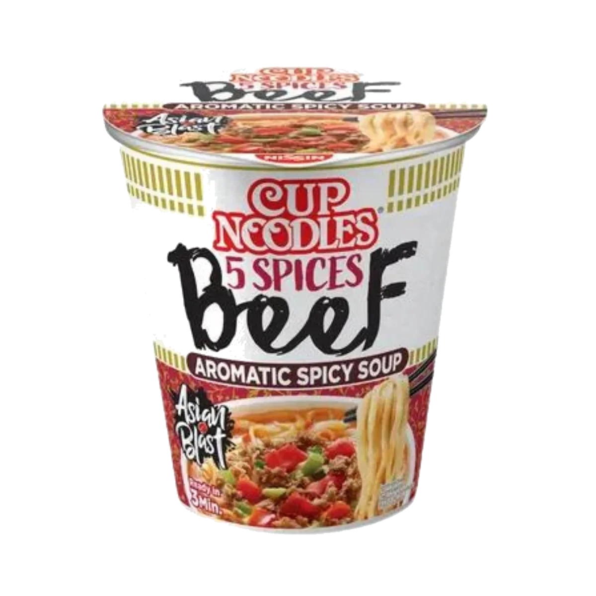 Nissin Cup Noodles 5 Spices Beef Aromatic Spicy Soup 64 g