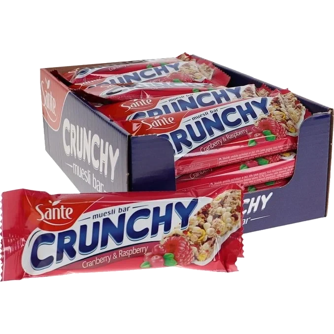 Crunchy Bar Tranbär & Hallon 25-pack