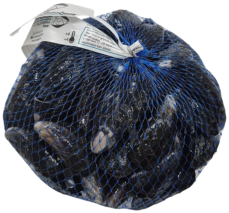 Blåskjell Levende 1kg Nett Debio