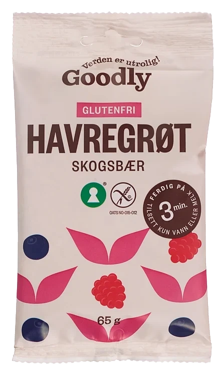 Havregrøt skogsbær glutenfri 65g