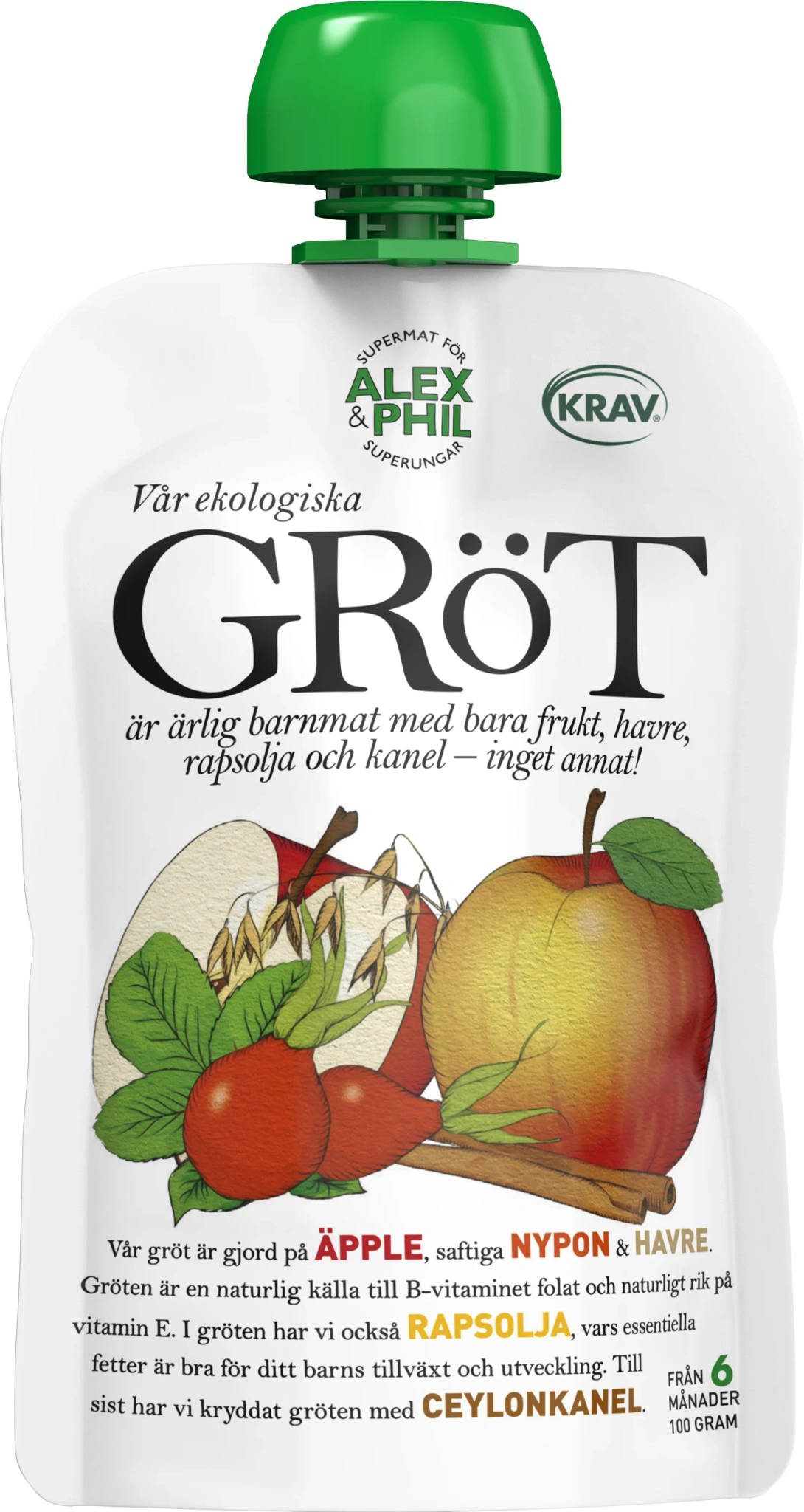 Gröt Äpple/kanel Eko