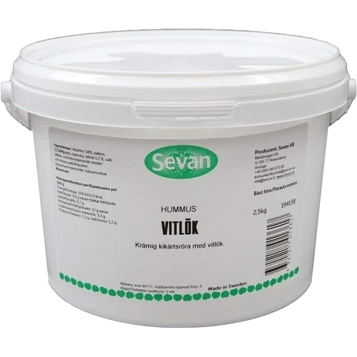 Hummus med Hvitløk 2.5kg Spann Sevan/slåtto