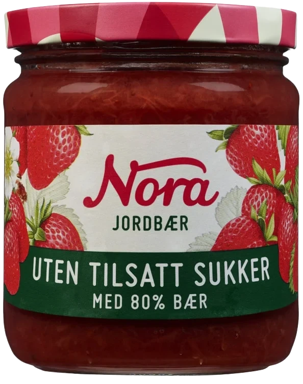 Jordbærsyltetøy 80% Uts 275g Nora